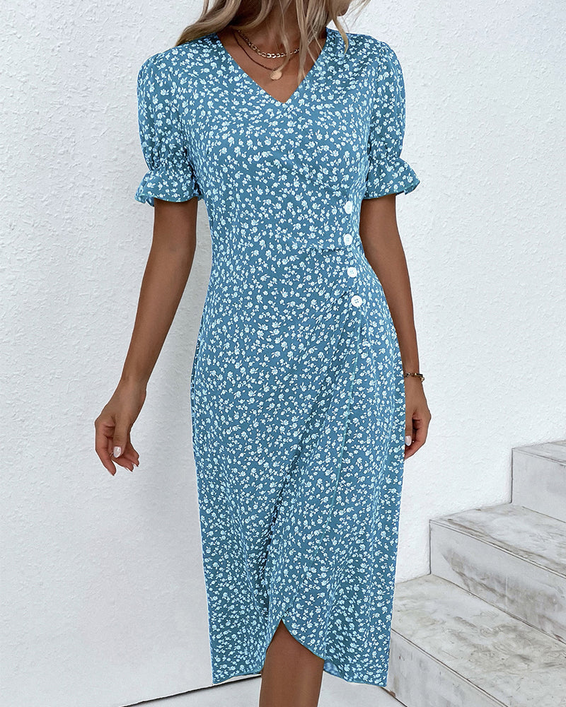 Amara | Women's Short Ruffled Sleeve Dress
