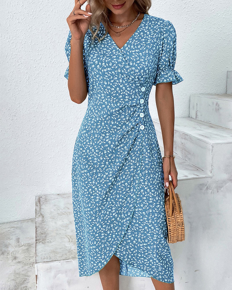 Amara | Women's Short Ruffled Sleeve Dress