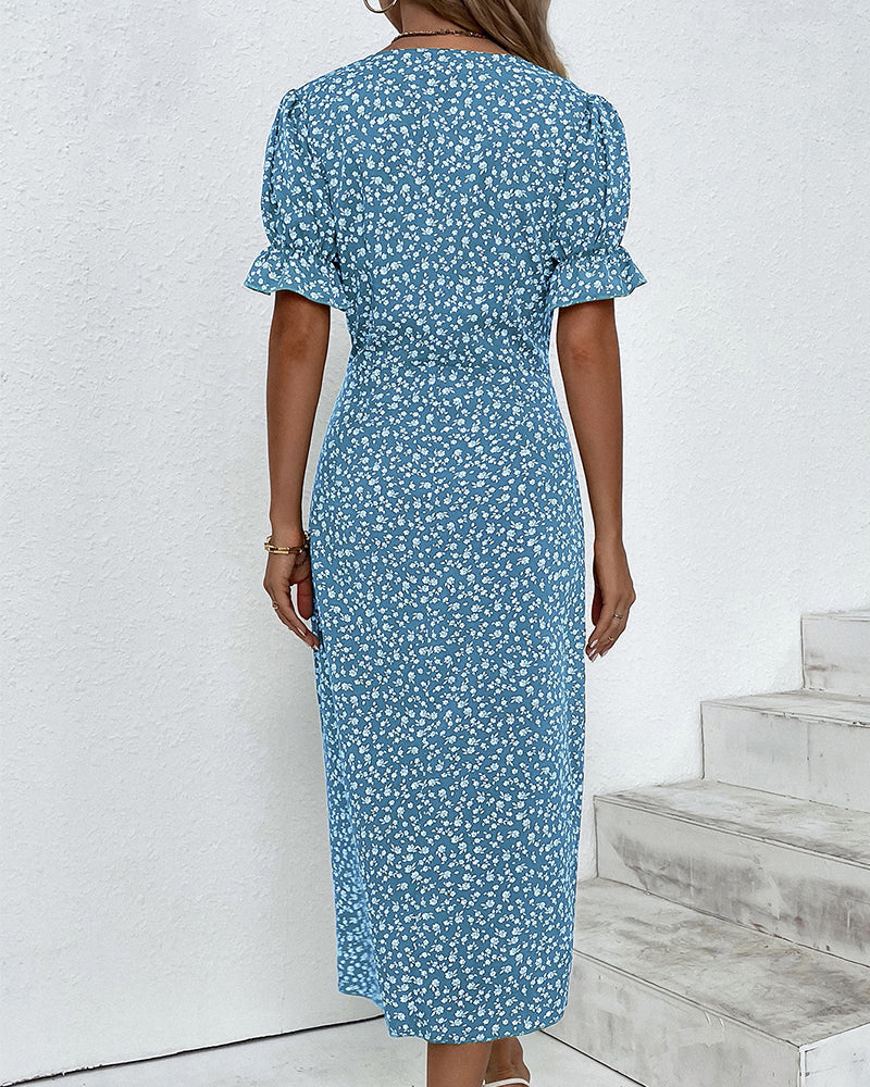 Amara | Women's Short Ruffled Sleeve Dress