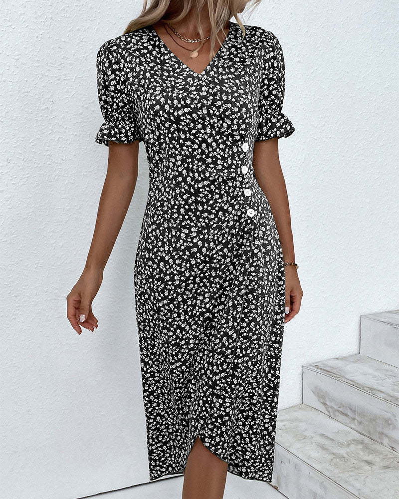 Amara | Women's Short Ruffled Sleeve Dress