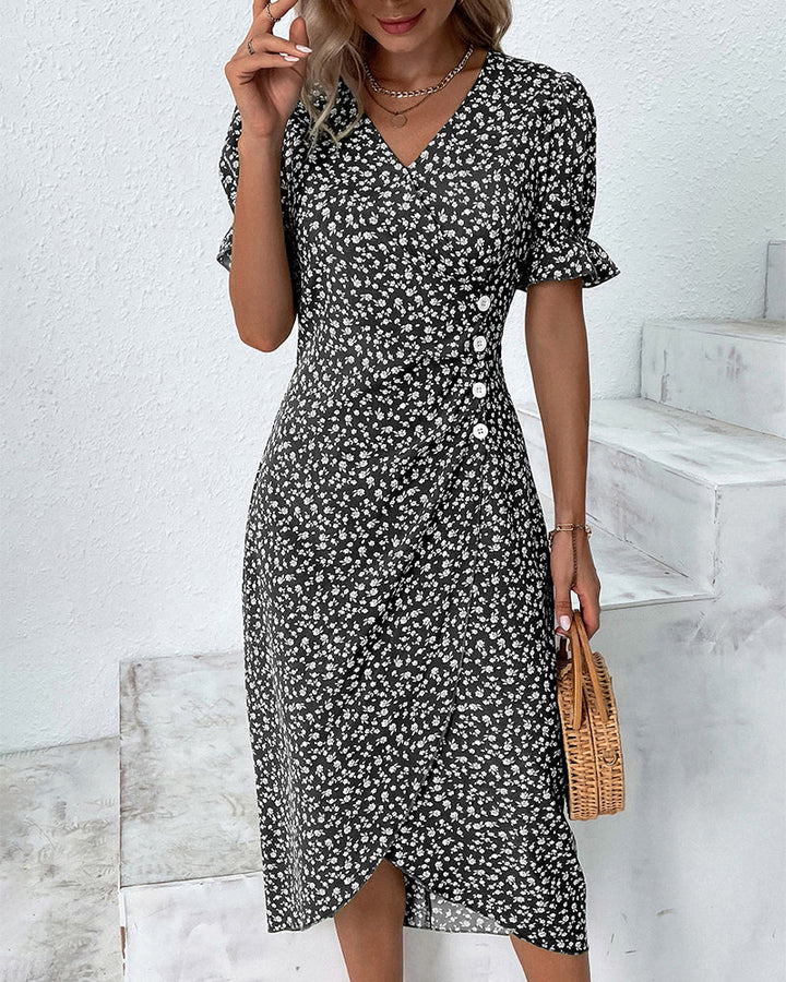 Amara | Women's Short Ruffled Sleeve Dress