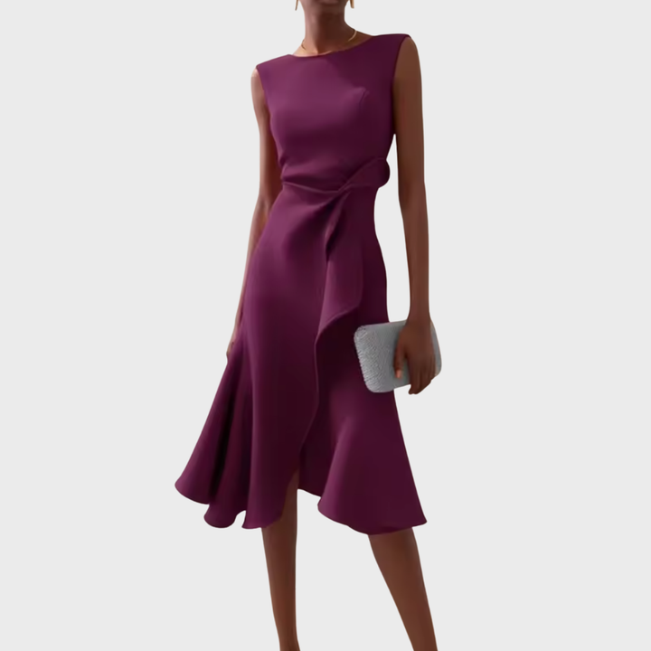 Sheila | Women Draped Asymmetric Midi Dress