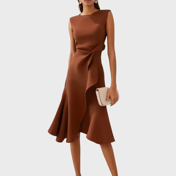 Sheila | Women Draped Asymmetric Midi Dress