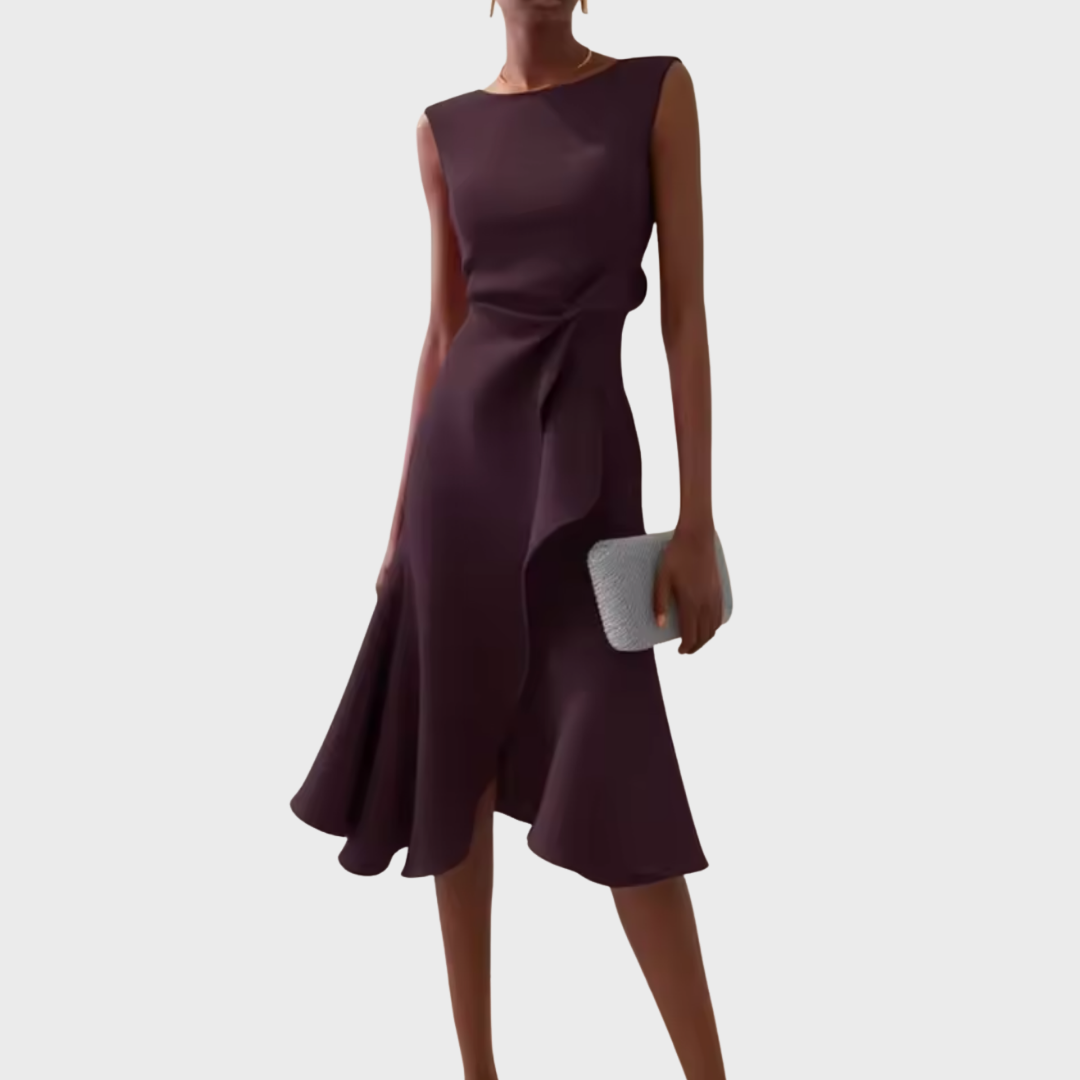 Sheila | Women Draped Asymmetric Midi Dress
