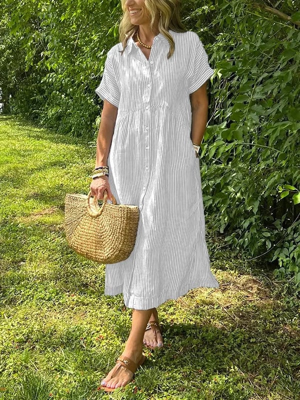 Corinne | Women Striped Button-Up Shirt