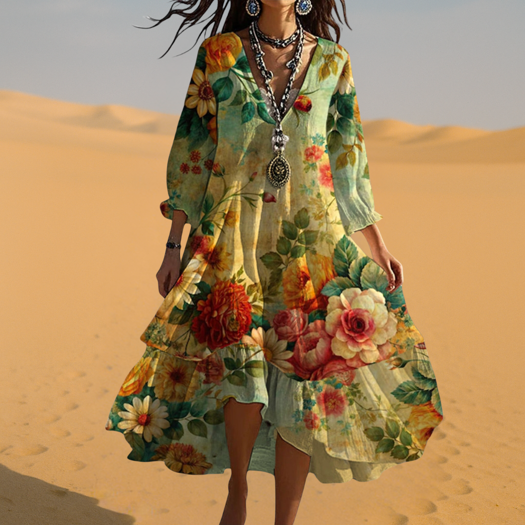 Isabella | Women Boho Floral Maxi Dress