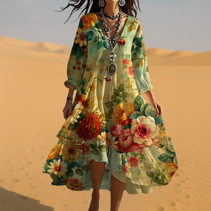 Isabella | Women Boho Floral Maxi Dress
