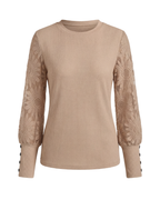 Mette | Women's Decorative Sleeve Button-Detail Blouse