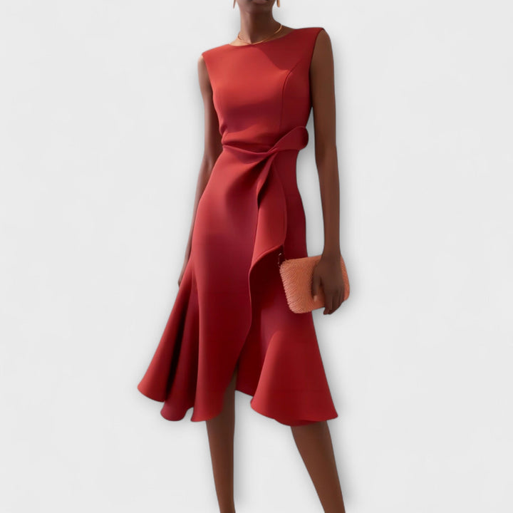 Sheila | Women Draped Asymmetric Midi Dress