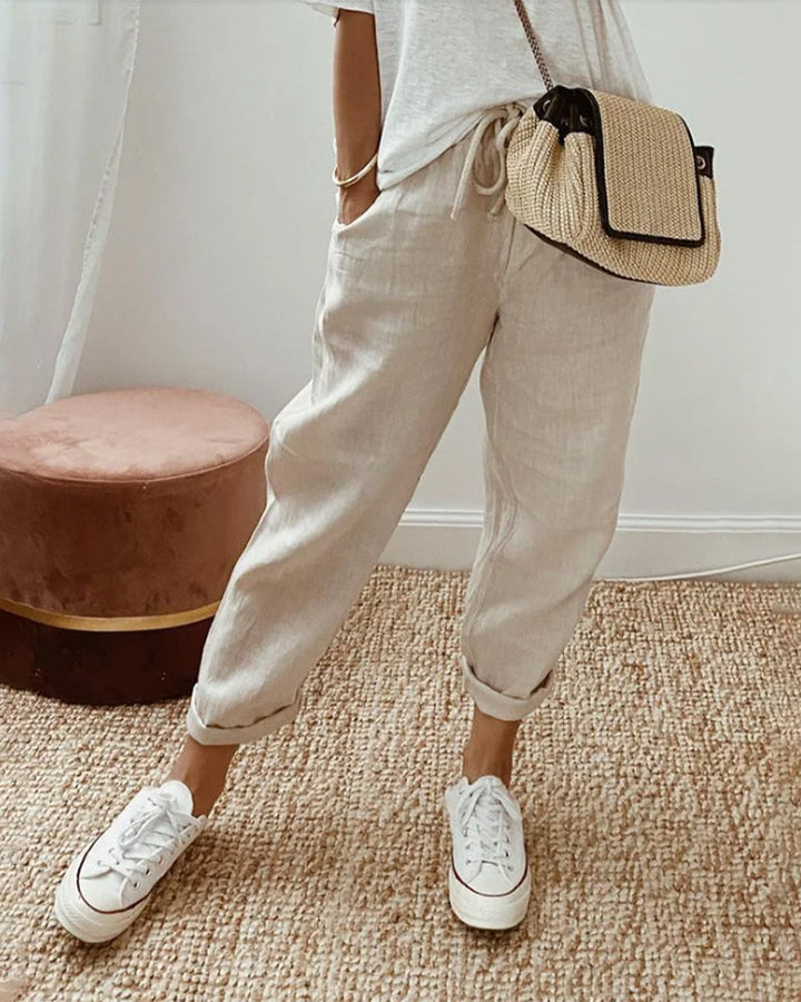 Sutton | Women's Relaxed Drawstring Cropped Trousers