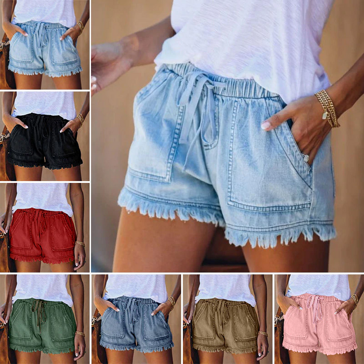 Liza | Women's High-Waisted Denim Shorts