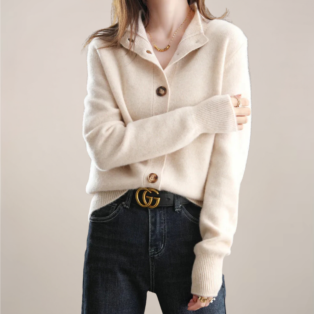 Sutton | Women's Cream Button Front Cardigan