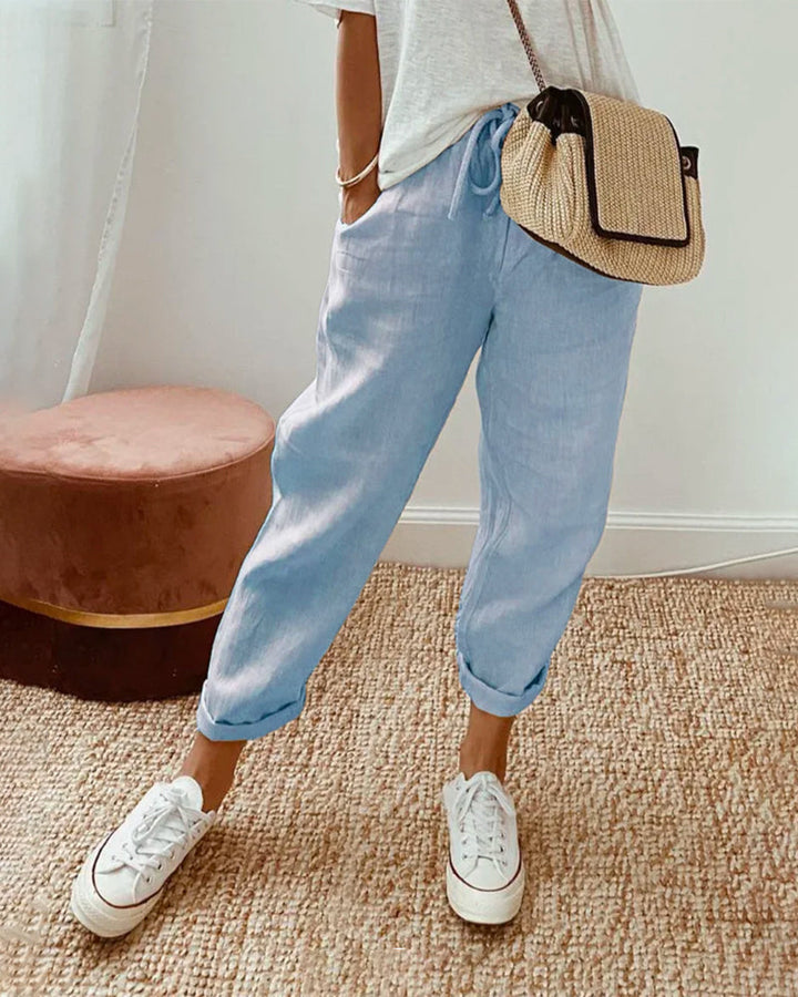 Sutton | Women's Relaxed Drawstring Cropped Trousers