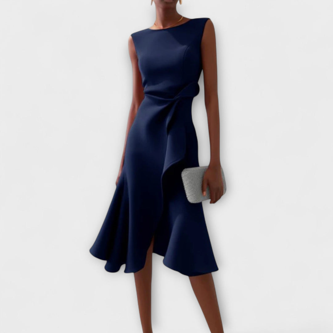 Sheila | Women Draped Asymmetric Midi Dress
