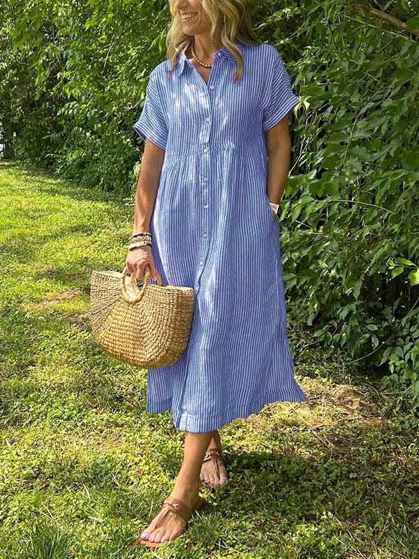 Corinne | Women Striped Button-Up Shirt