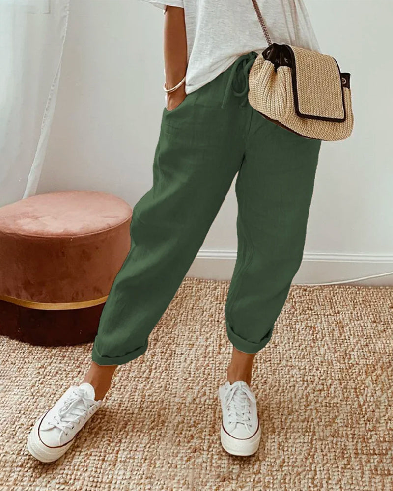 Sutton | Women's Relaxed Drawstring Cropped Trousers