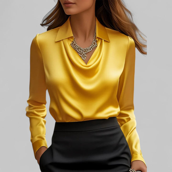 Harper | Women's Draped Neck Long Sleeve Blouse