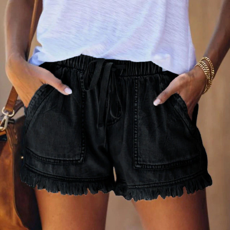 Liza | Women's High-Waisted Denim Shorts