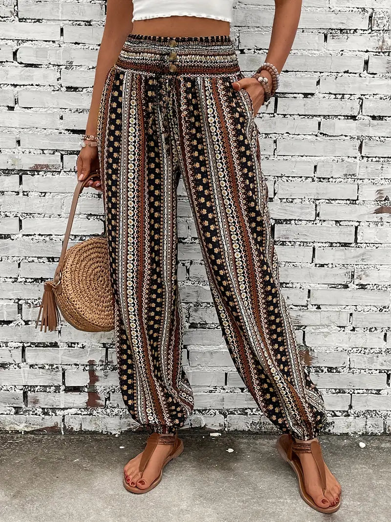 Zara | Women's Boho Wide-Leg Trousers
