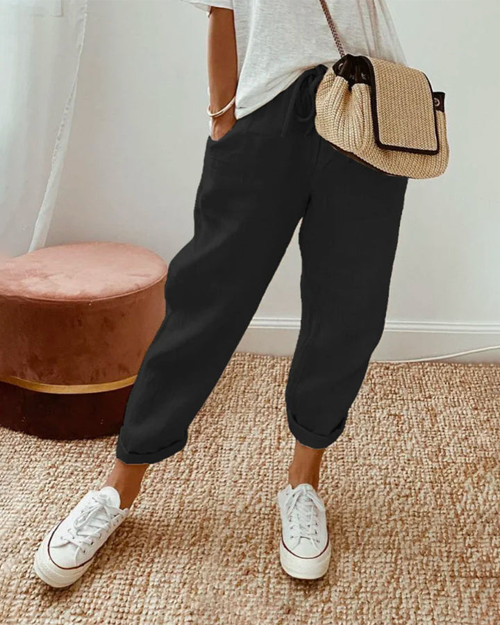 Sutton | Women's Relaxed Drawstring Cropped Trousers