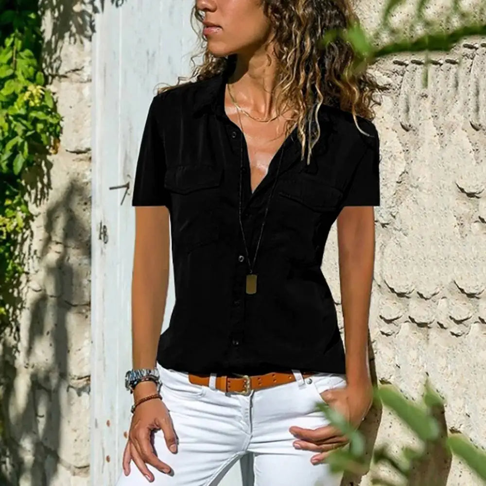 Mila | Women's Short-Sleeve Button Blouse