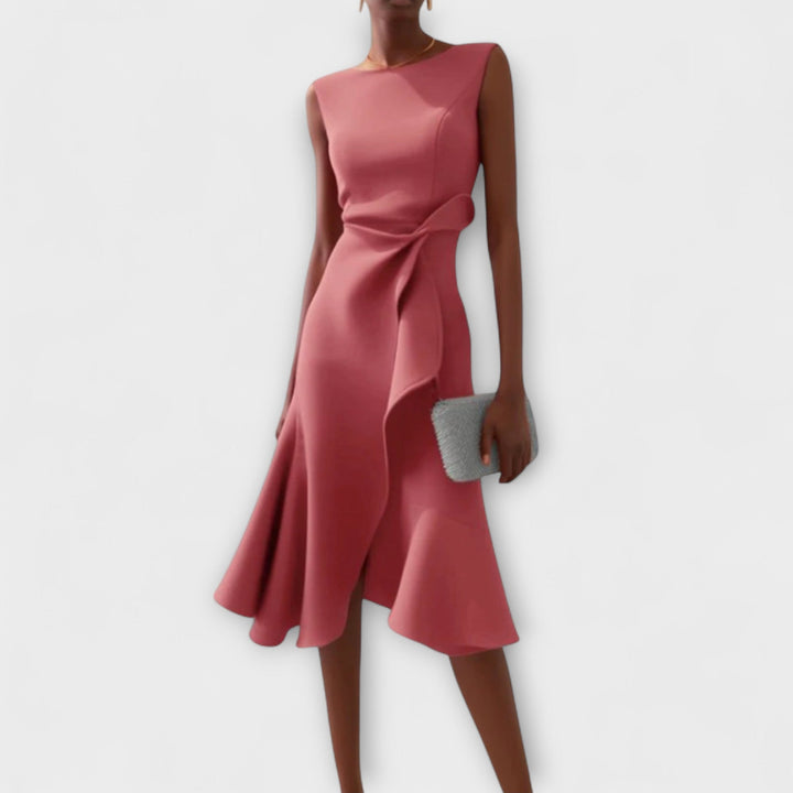 Sheila | Women Draped Asymmetric Midi Dress