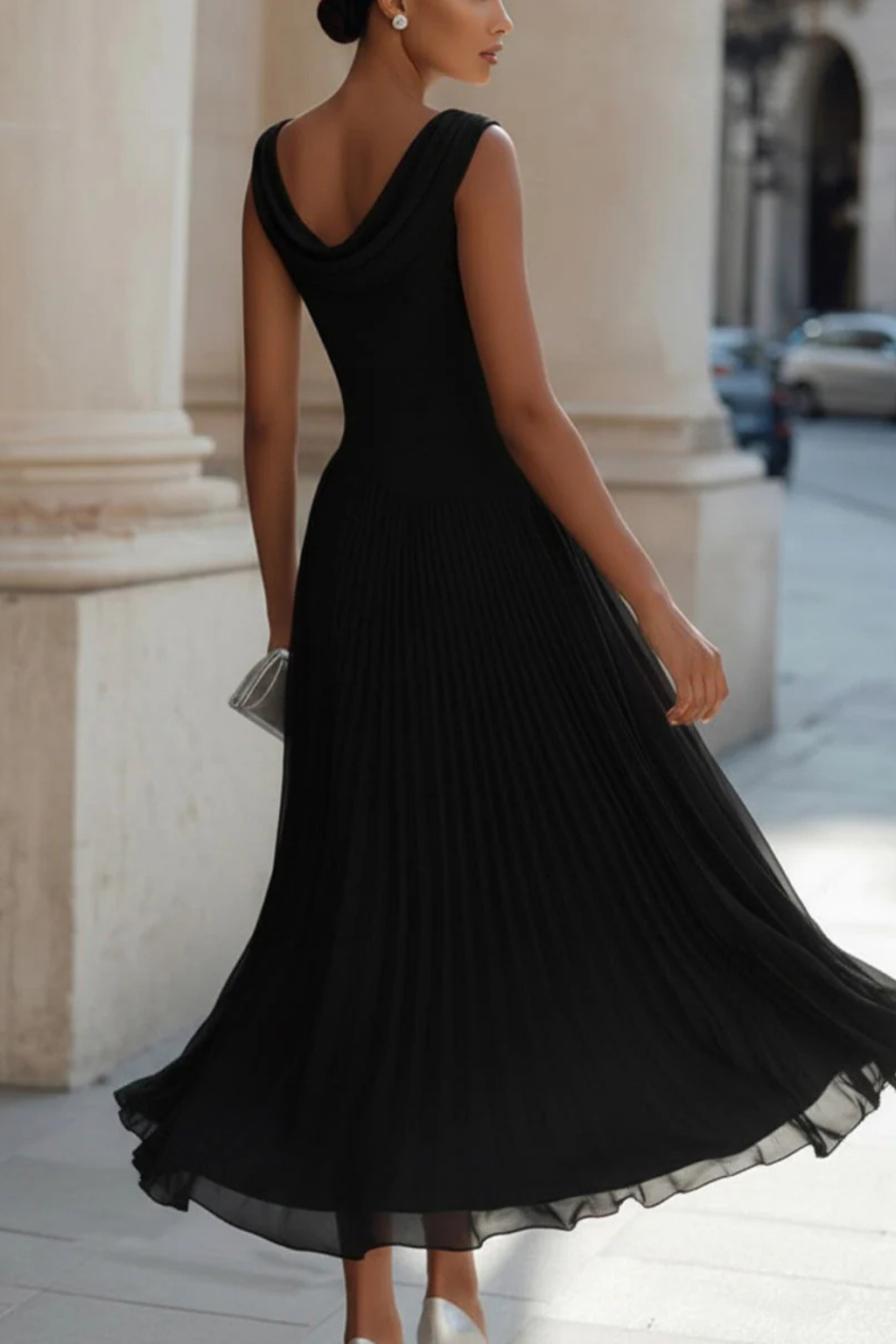 Vivienne | Women Draped Pleated Midi Dress