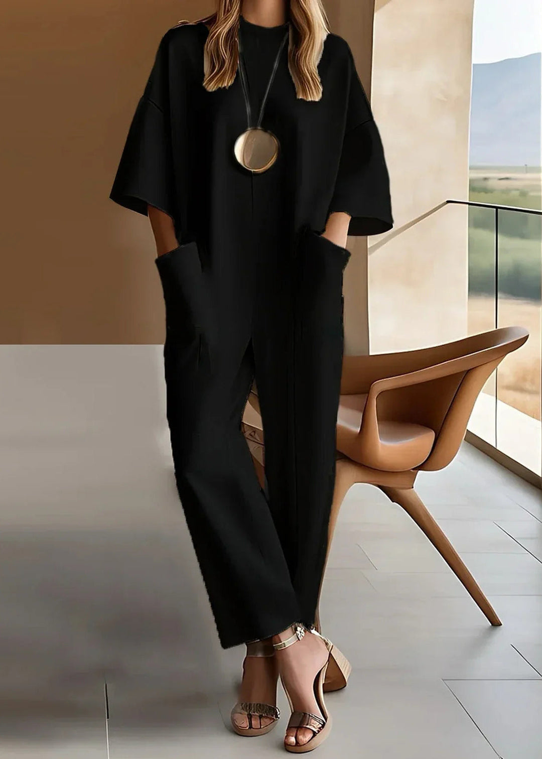 Aria | Women's Short-Sleeve Wide-Leg Jumpsuit