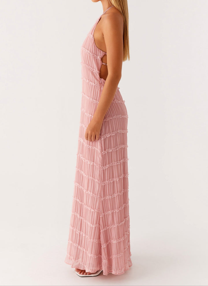 Selene | Women's Fitted Halter Maxi Dress