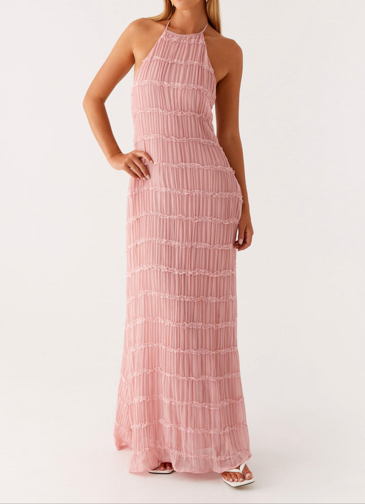 Selene | Women's Fitted Halter Maxi Dress