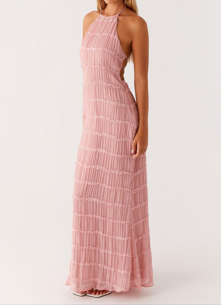 Selene | Women's Fitted Halter Maxi Dress