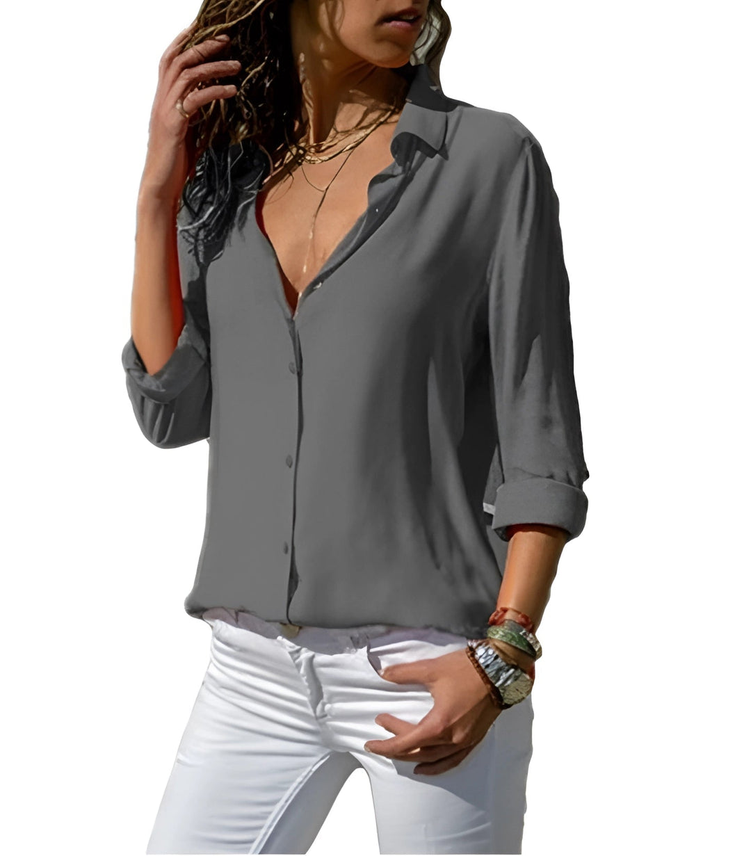 Alina | Women's V-Neck Flowing Blouse