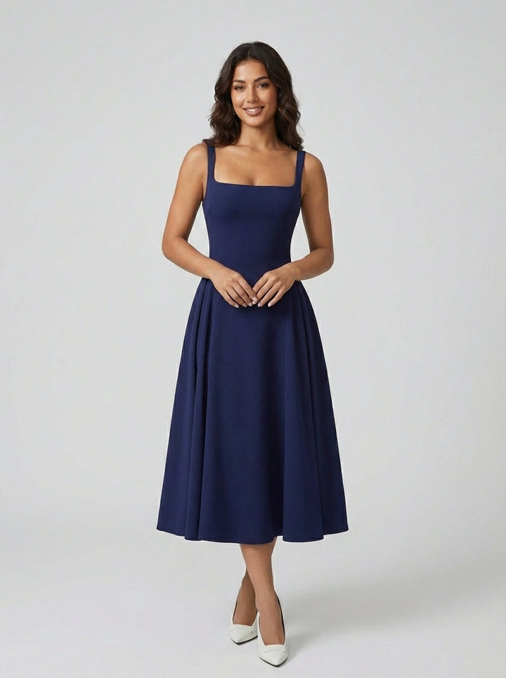 Brellmont | Women Navy Midi Dress