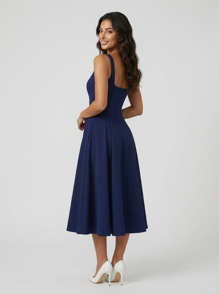 Brellmont | Women Navy Midi Dress