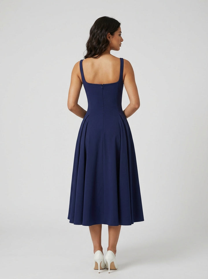 Brellmont | Women Navy Midi Dress