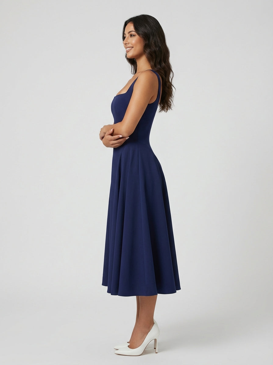 Brellmont | Women Navy Midi Dress