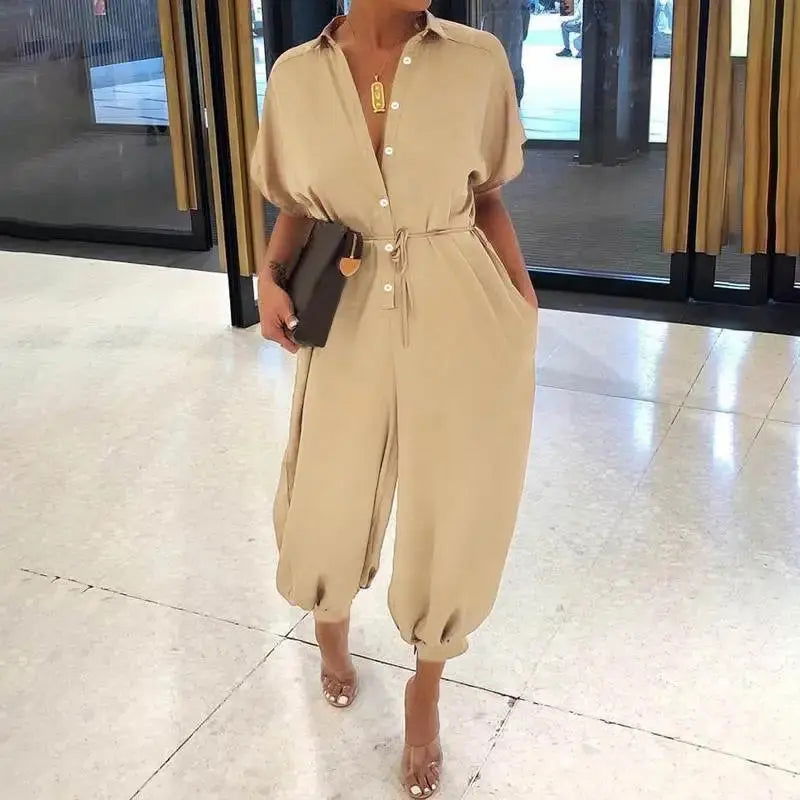 Olivia | Women's V-Neck Summer Jumpsuit