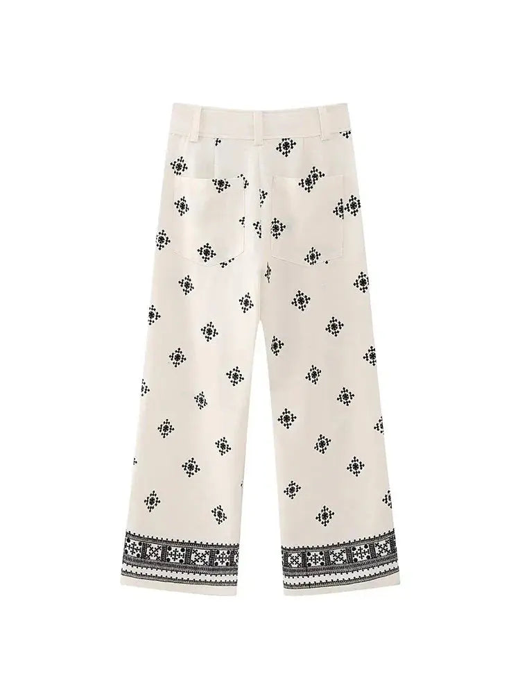 Vina | Women's Boho Wide-Leg Trousers
