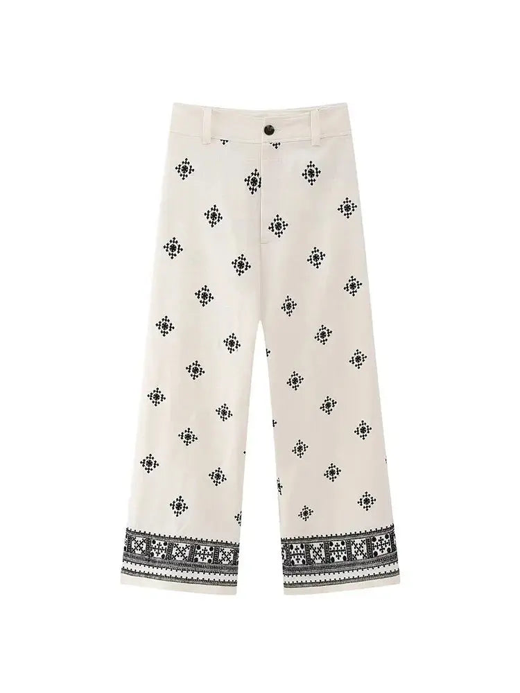 Vina | Women's Boho Wide-Leg Trousers