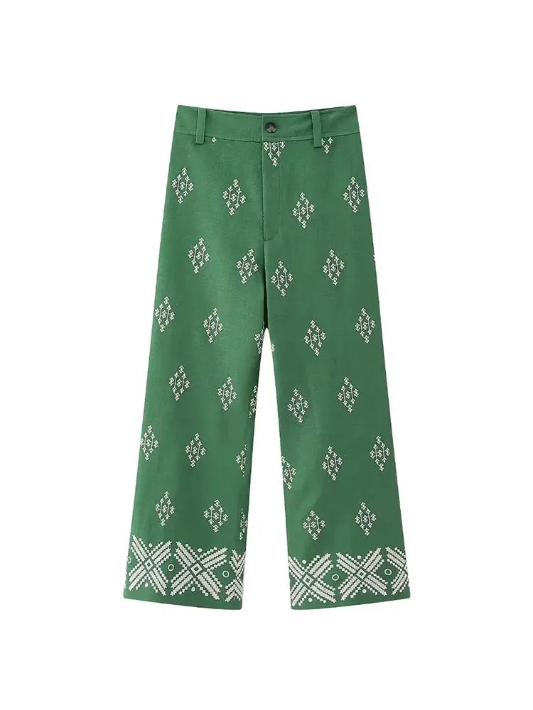 Vina | Women's Boho Wide-Leg Trousers
