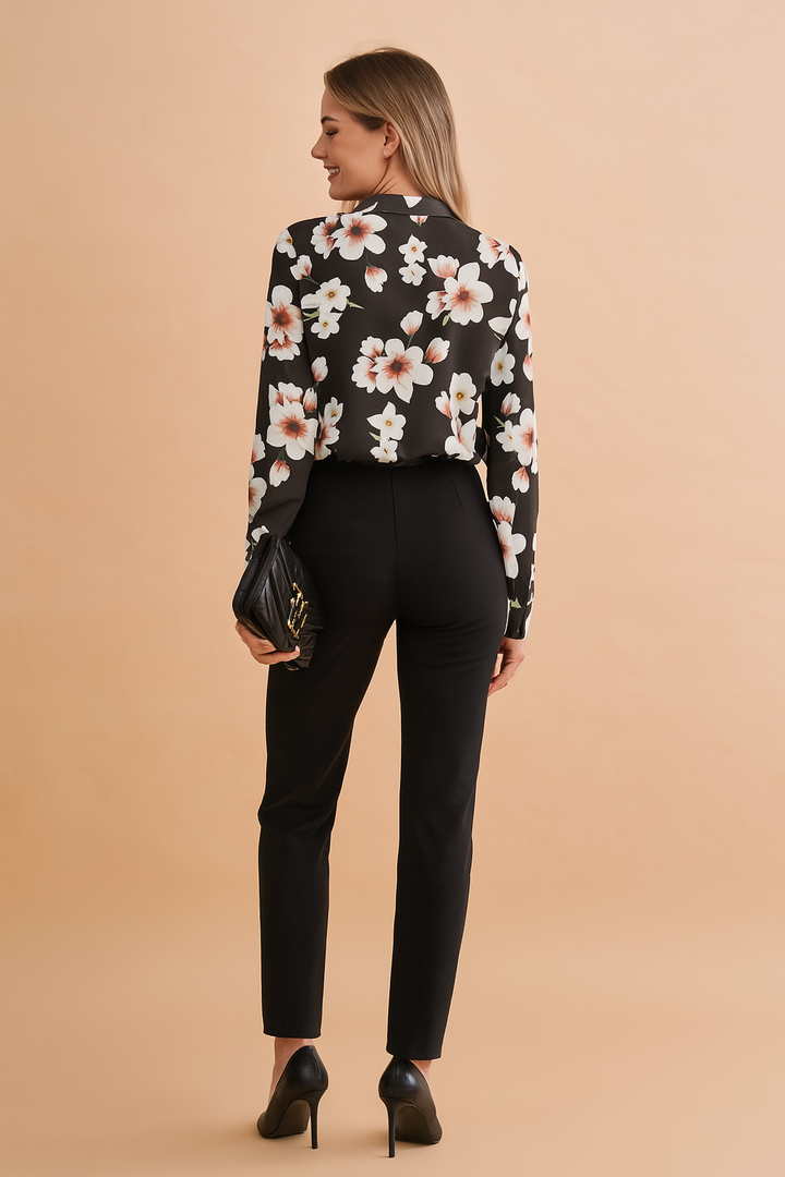 Olivia | Women’s Floral Wrap Casual Blouse