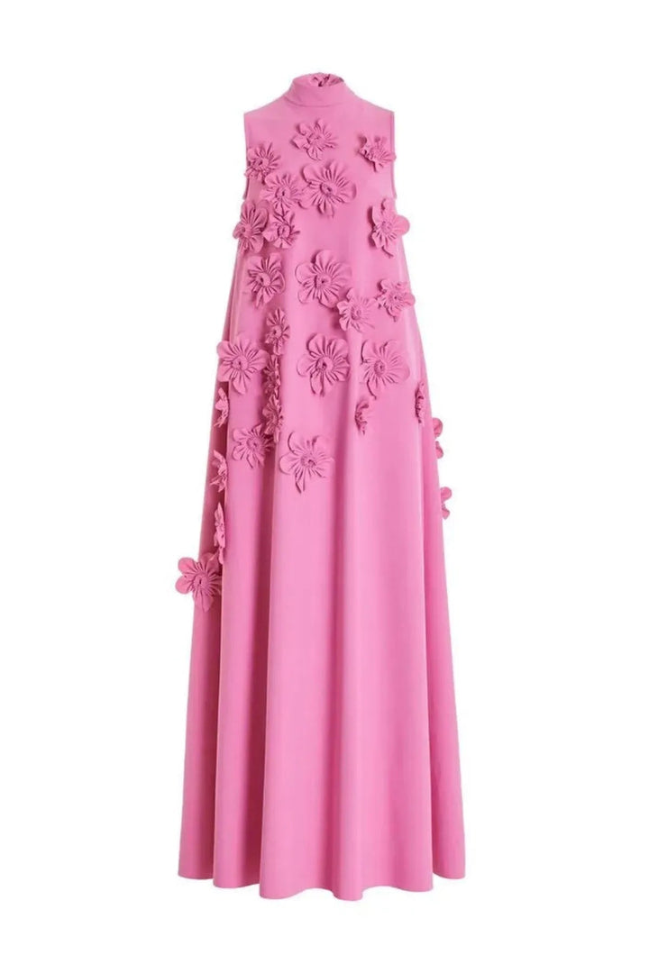 Celeste | Women's Floral Embellished Mock Neck Maxi Dress