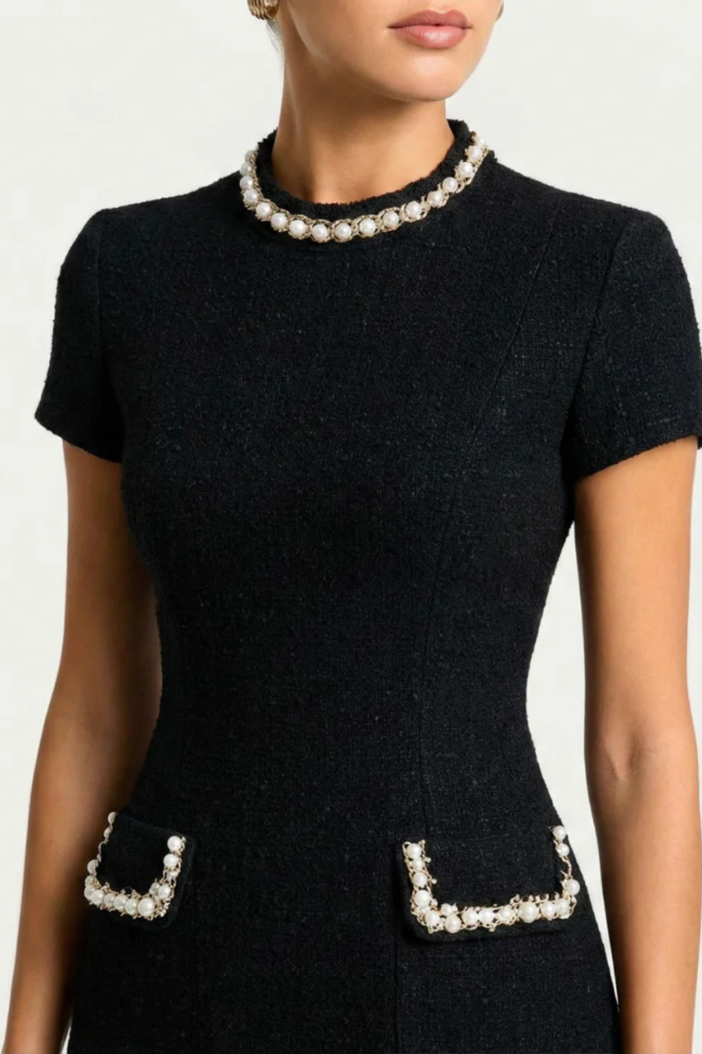 Bronwen | Women Pearl Trim Mini Dress