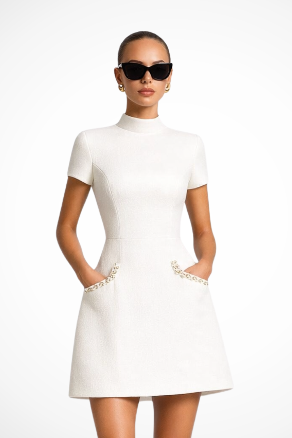 Bronwen | Women Pearl Trim Mini Dress