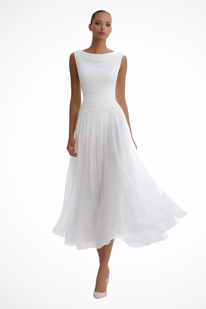 Vivienne | Women Draped Pleated Midi Dress