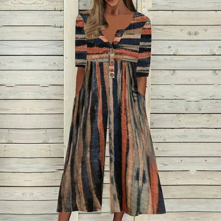 Lagoon | Women Leaf Print V-Neck Jumpsuit