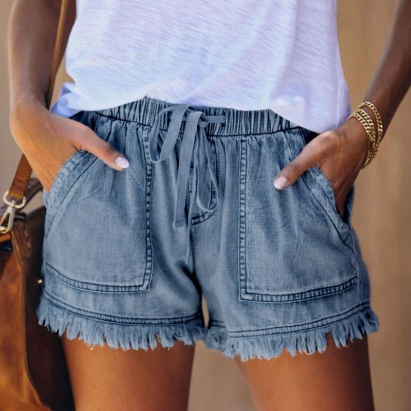 Liza | Women's High-Waisted Denim Shorts