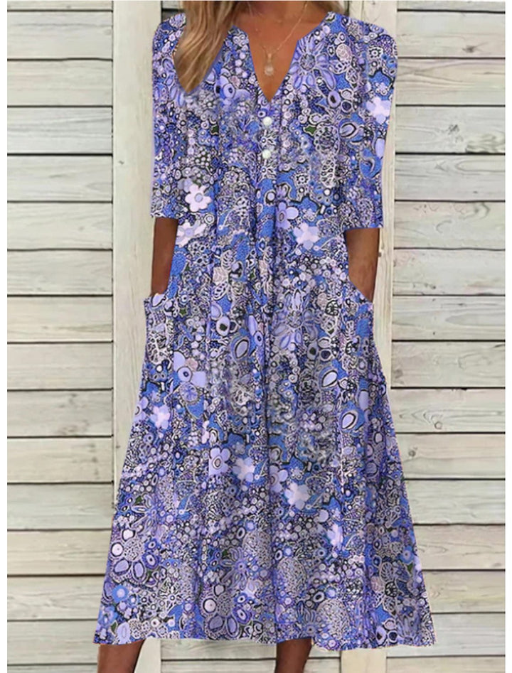Priya | Women's Floral Print Midi Dress