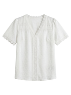 Lennox | Women's Lace-Trim V-Neck Top