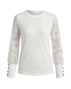 Mette | Women's Decorative Sleeve Button-Detail Blouse